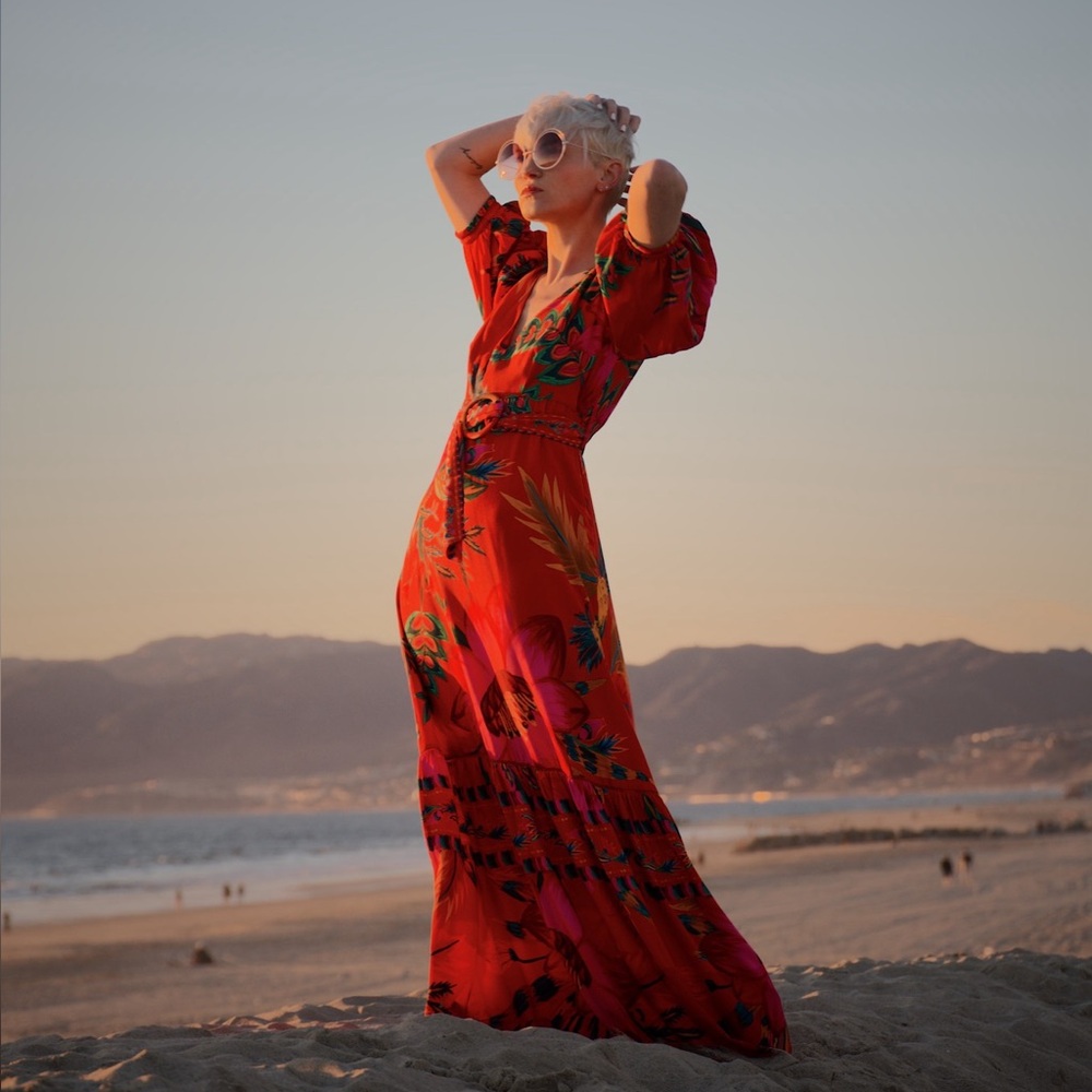 FARM RIO maxi dress sz xs